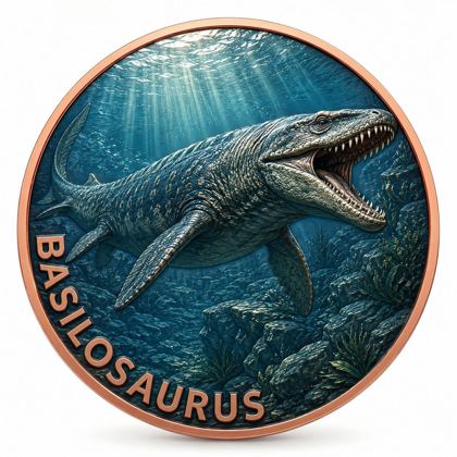 Metal coin, marine creature design
